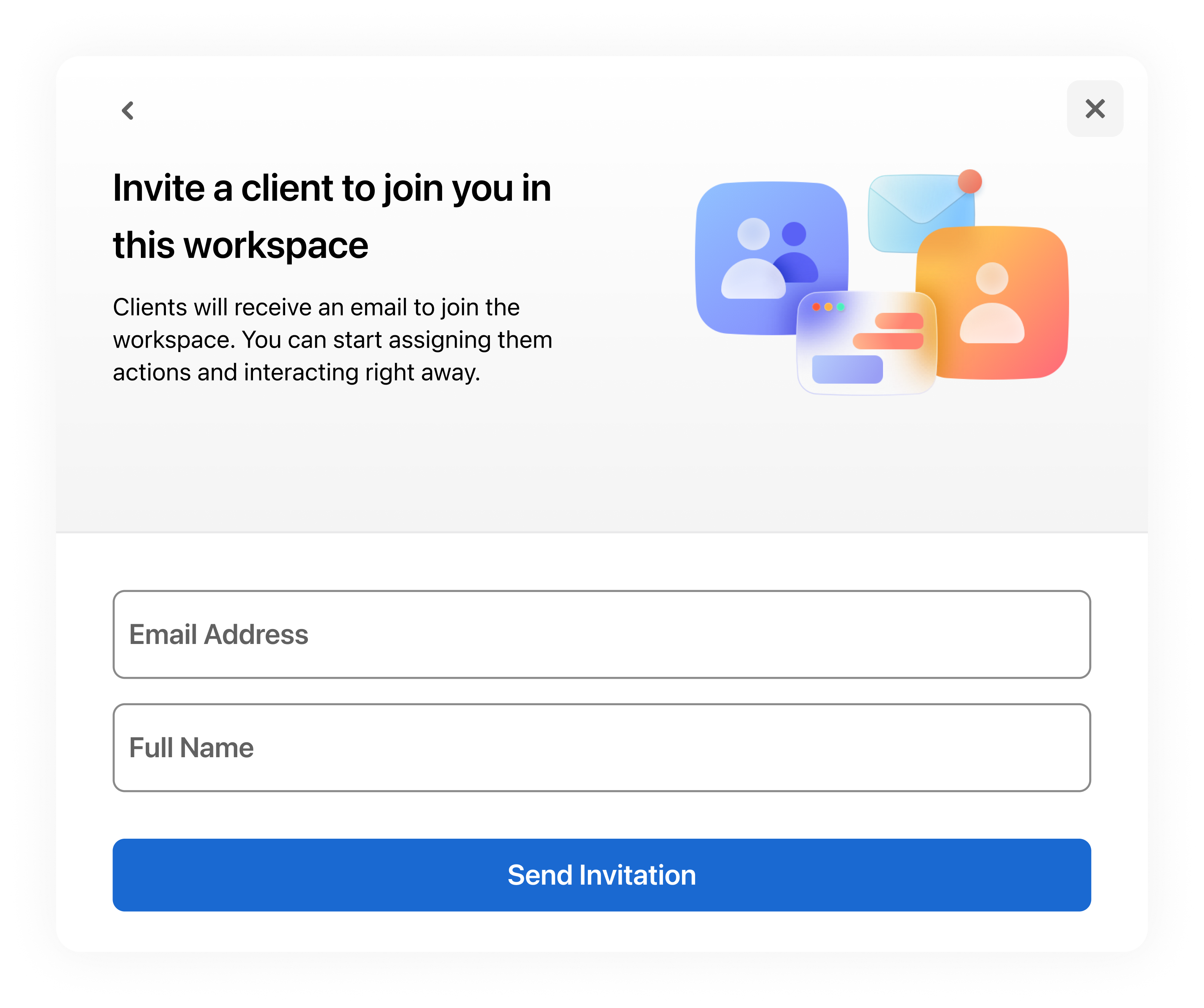 Invite Clients or Invite Internal User using email.png